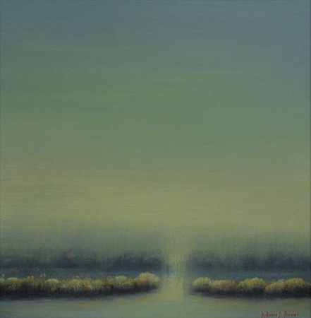 «Ambiente lacustre V». Temple vinílico sobre lienzo 50 x 50 cm. Sevilla 2017